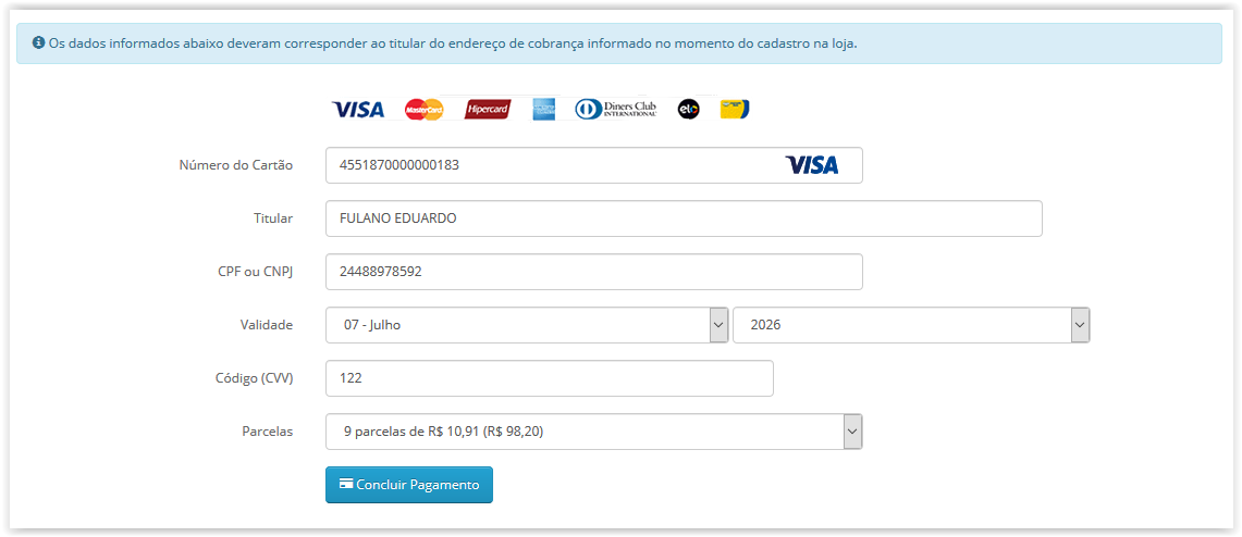 Módulo de Pagamento Transparente MercadoPago API Opencart